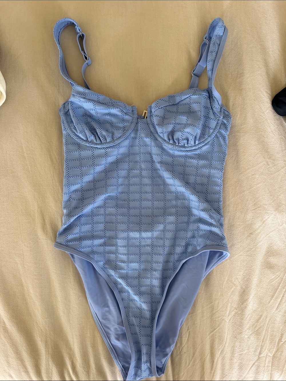 Light Blue One-Piece Swimsuit with Underwire Support